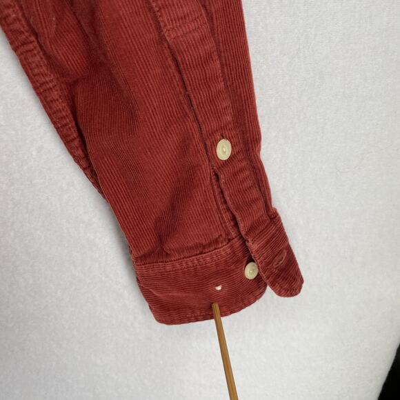 AG Shirt Mens M ADRIANO GOLDSCHMIED Corduroy Button Up 100% Cotton Utility Red - Picture 11 of 14